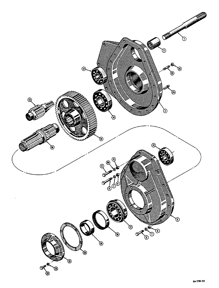 Схема запчастей Case 310E - (047) - FINAL DRIVE AND AXLE SHAFT (03) - TRANSMISSION