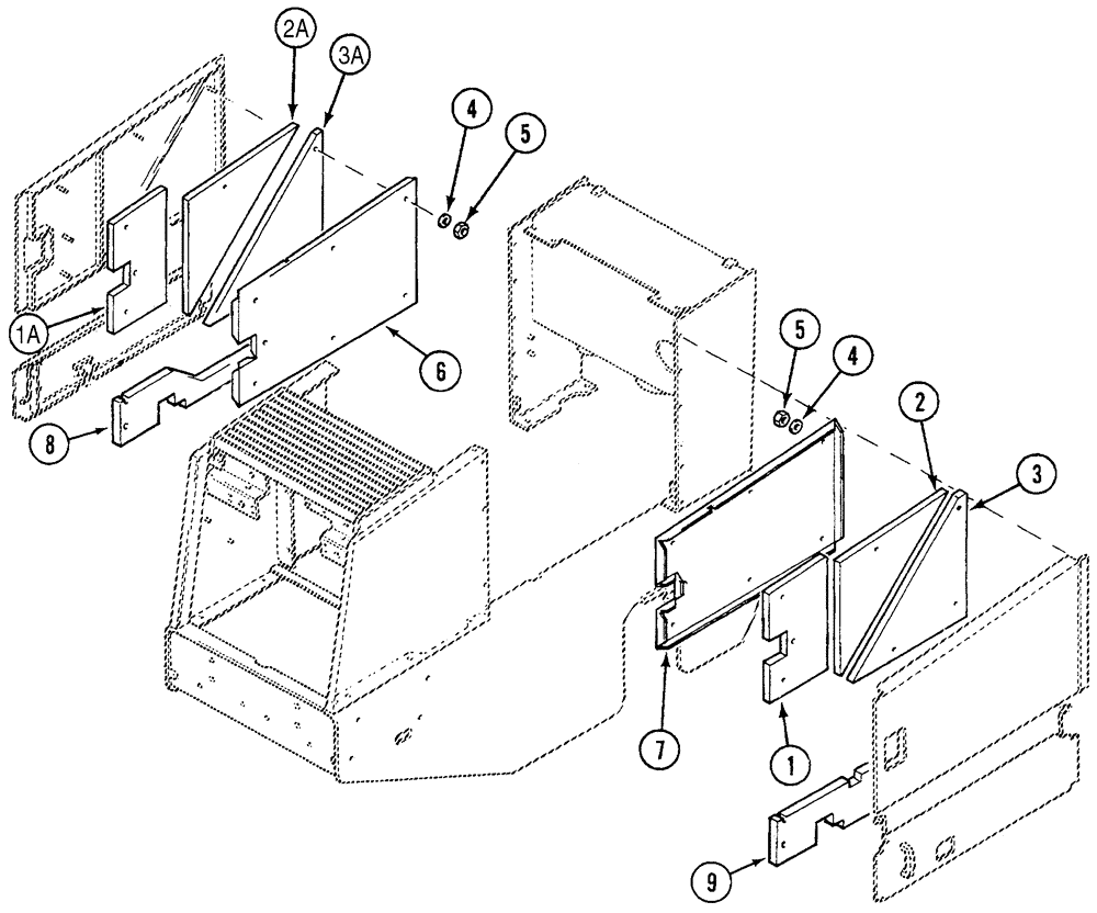 Схема запчастей Case 921C - (09-19) - INSULATION - DOORS, SIDE (09) - CHASSIS