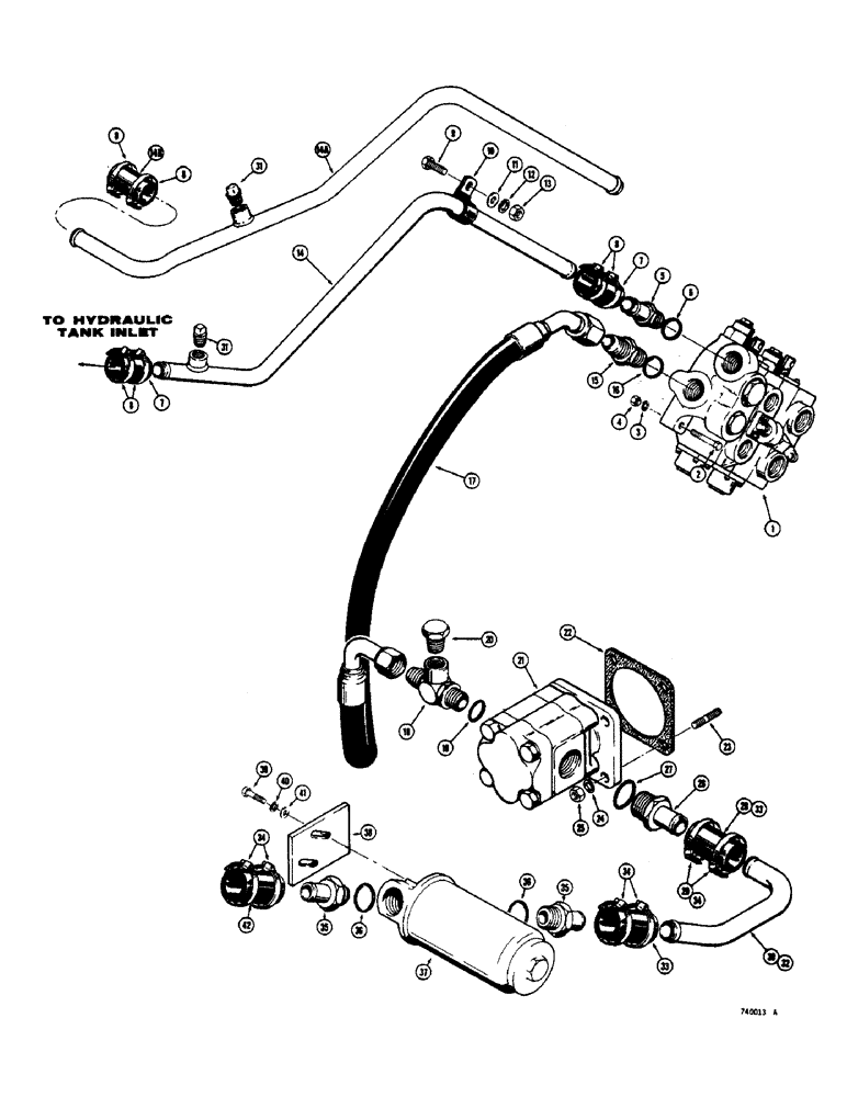 Схема запчастей Case 800 - (200) - PRIMARY HYDRAULICS, UNITS WITHOUT SUCTION LINE FILTER (07) - HYDRAULIC SYSTEM