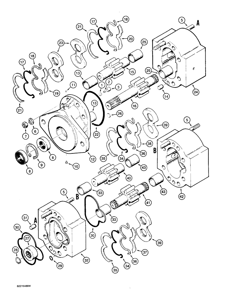 Схема запчастей Case W36 - (8-402) - L72333 EQUIPMENT AND STEERING PUMP, EQUIPMENT AND STEERING SECTIONS (08) - HYDRAULICS