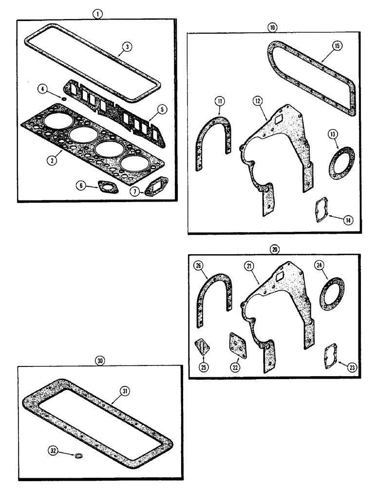 Схема запчастей Case W5 - (026) - ENGINE GASKET KITS, (164) SPARK IGNITION ENGINE (02) - ENGINE