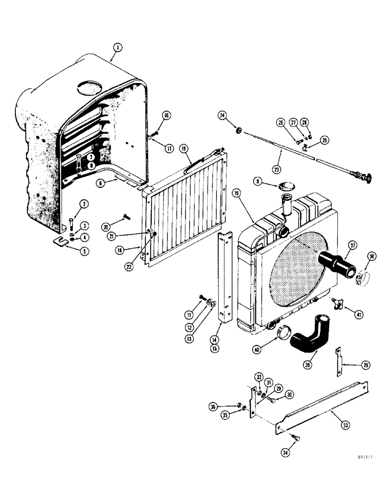 Схема запчастей Case W8C - (130) - RADIATOR, GRILLE AND SHUTTER (09) - CHASSIS