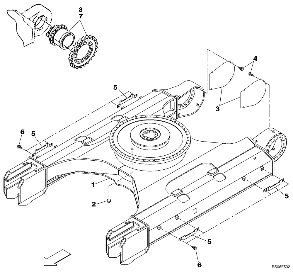 Схема запчастей Case CX460 - (05-01) - UNDERCARRIAGE - STANDARD (11) - TRACKS/STEERING