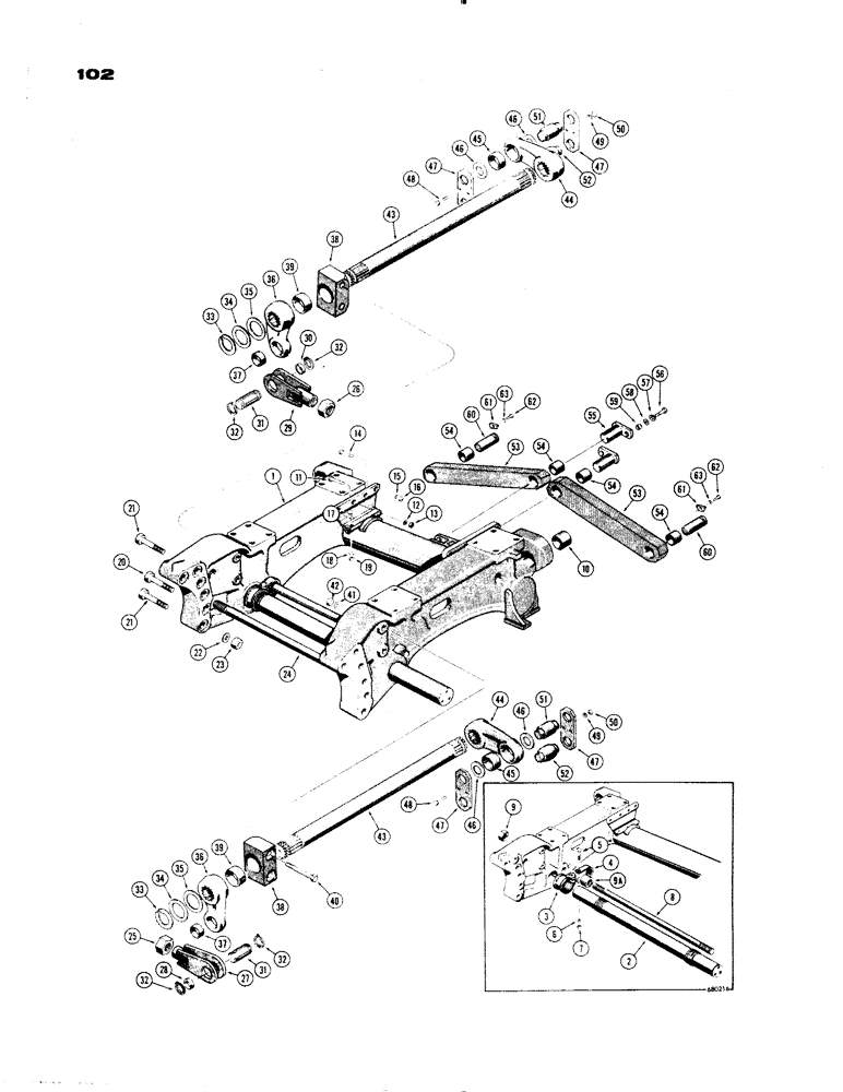 Схема запчастей Case 1150 - (102) - SUSPENSION SYSTEM (04) - UNDERCARRIAGE