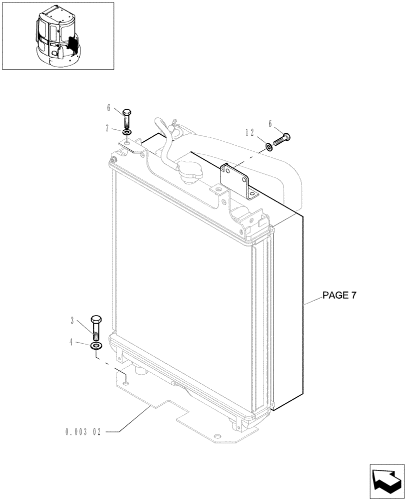 Схема запчастей Case CX31B - (5.0604[06]) - RADIATOR - INSTAL (HEATER&COOLER, CAB) - 747939020 (10) - ENGINE