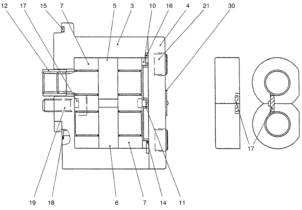 Схема запчастей Case CX36B - (07-028) - PUMP ASSY, GEAR (35) - HYDRAULIC SYSTEMS