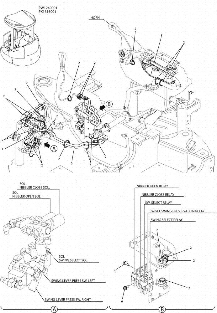 Схема запчастей Case CX36B - (01-064) - HARNESS ASSY (55) - ELECTRICAL SYSTEMS