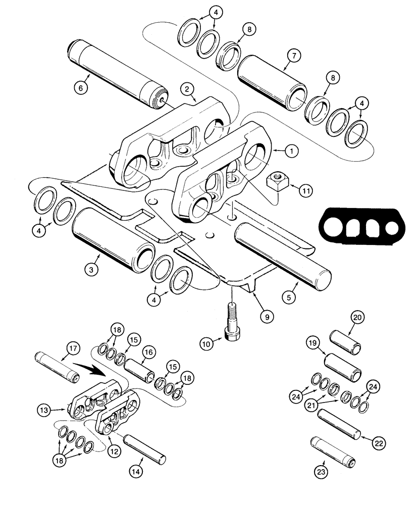 Схема запчастей Case 1150H - (05-08) - TRACK CHAIN, SEALED (11) - TRACKS/STEERING