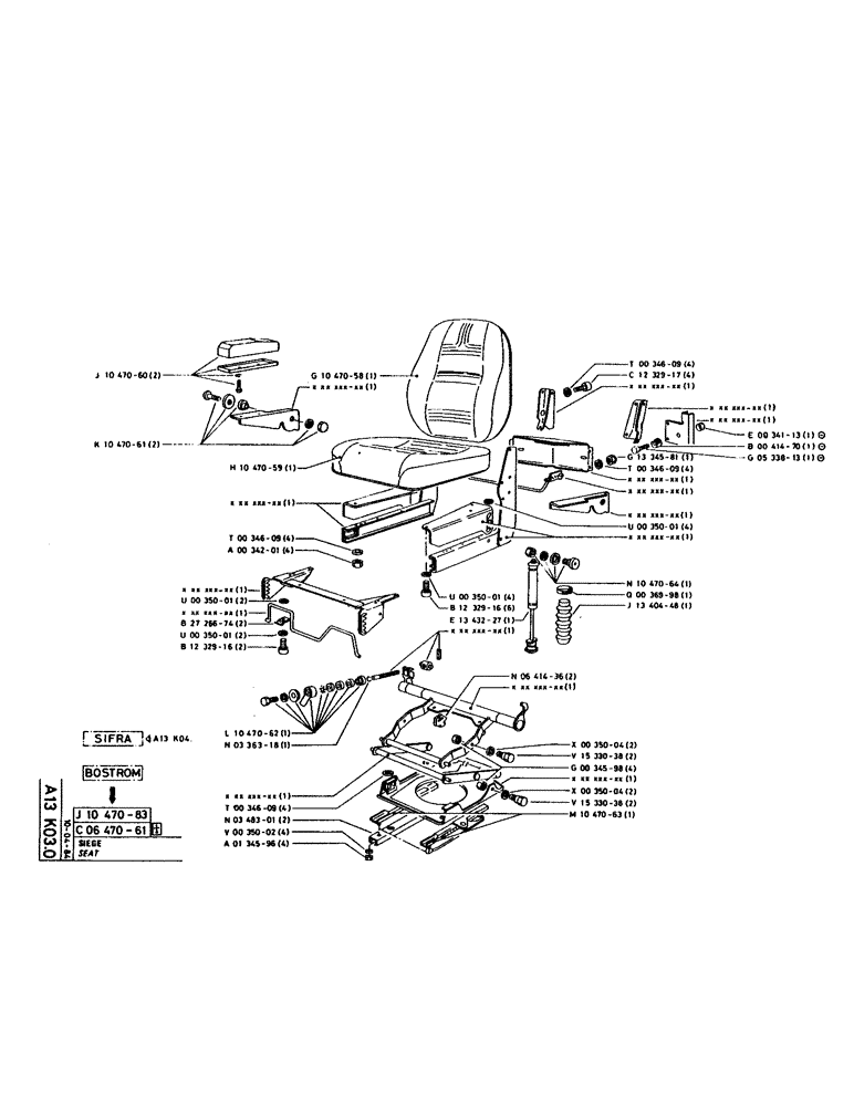 Схема запчастей Case 160CK - (026) - SEAT (05) - UPPERSTRUCTURE CHASSIS