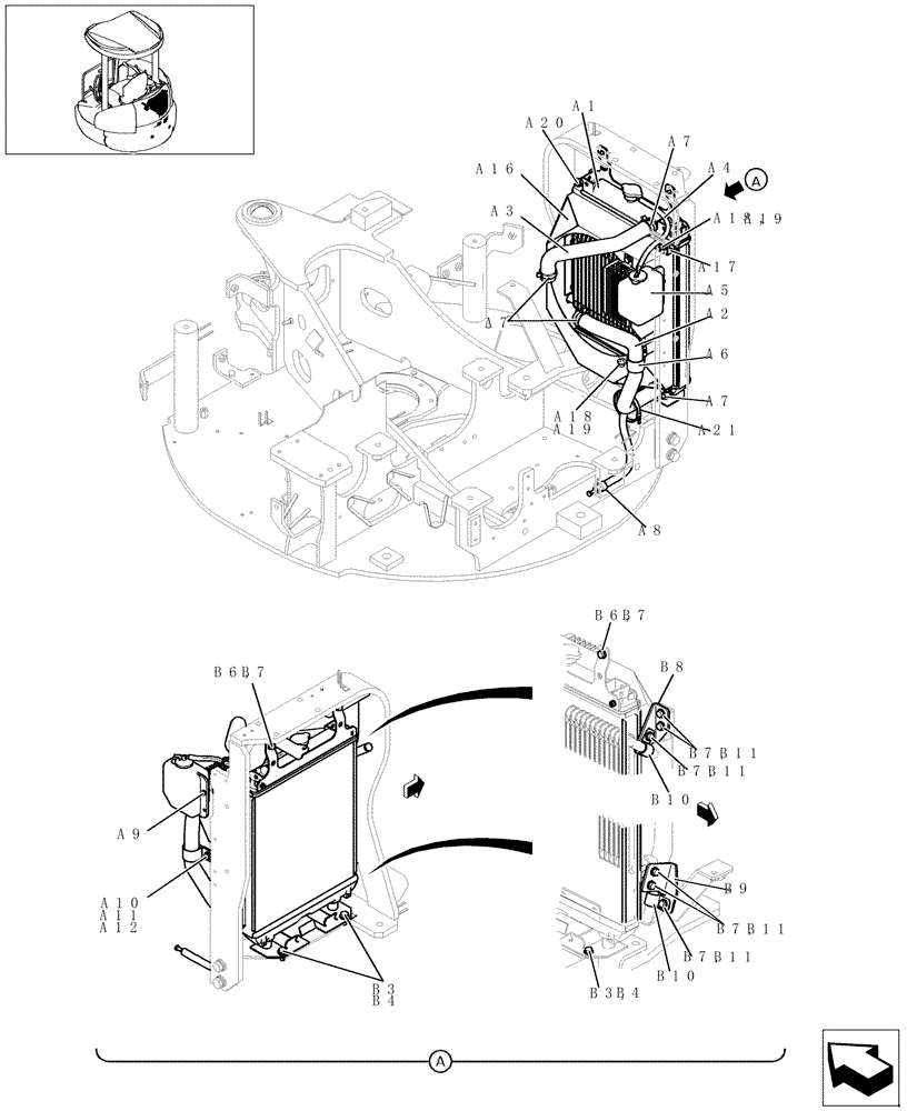 Схема запчастей Case CX22B - (030-01[1]) - RADIATOR (10) - ENGINE