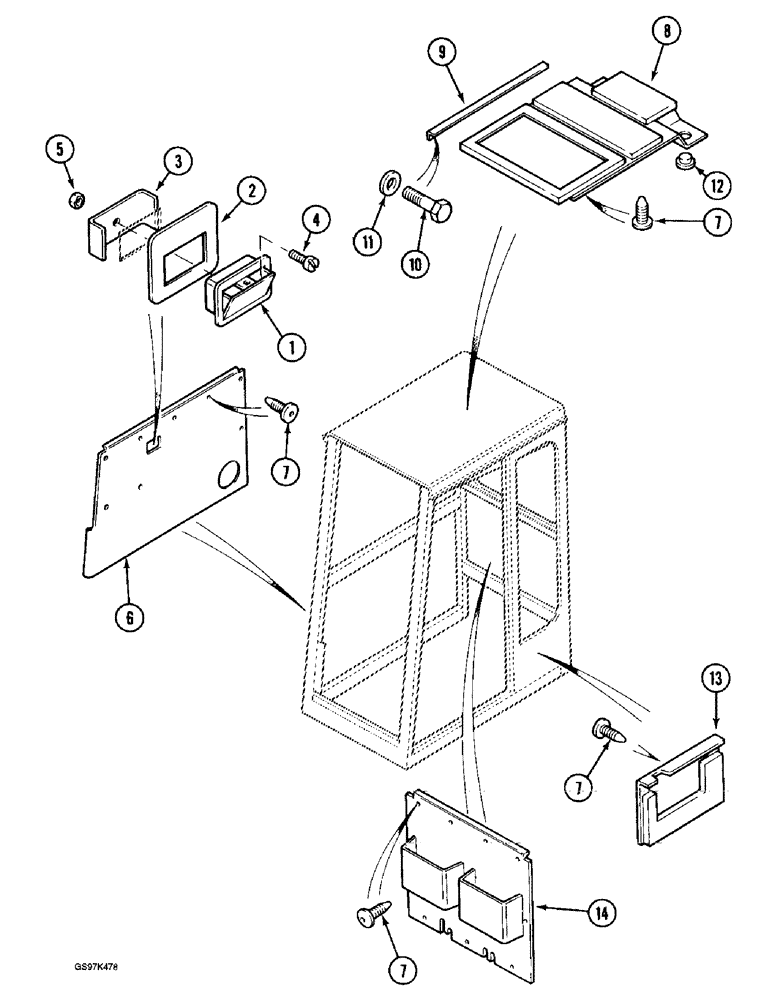 Схема запчастей Case 170C - (9-086) - CAB, INSULATION, P.I.N. 02301 AND AFTER (09) - CHASSIS