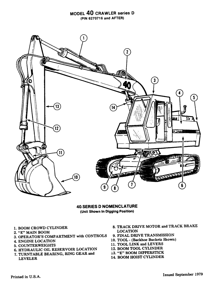 Схема запчастей Case 40 - (001D) - 40 SERIES D NOMENCLATURE (00) - GENERAL & PICTORIAL INDEX