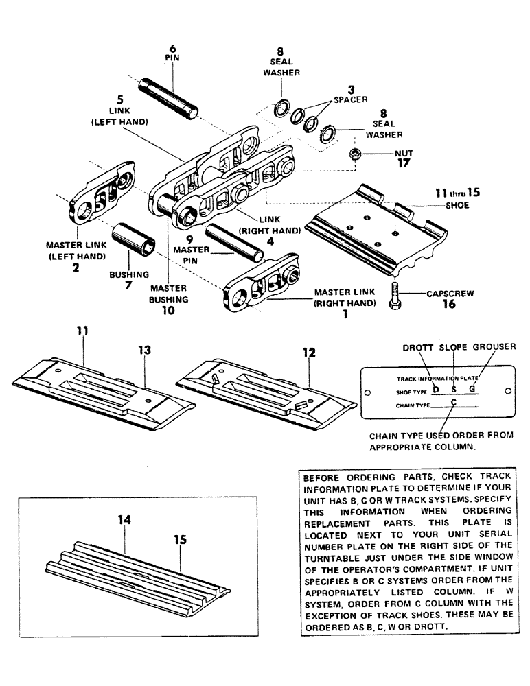 Схема запчастей Case 40BLC - (030) - TRACKS, SHOES, PINS AND LINKS (04) - UNDERCARRIAGE