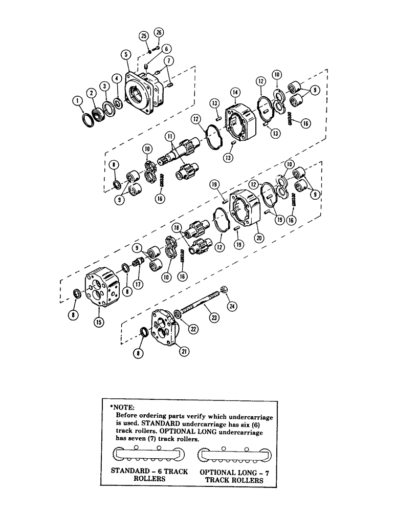 Схема запчастей Case 880B - (228) - TRACK DRIVE MOTOR, * (USED ON UNITS WITH OPTIONAL LONG UNDERCARRIAGE) (07) - HYDRAULIC SYSTEM