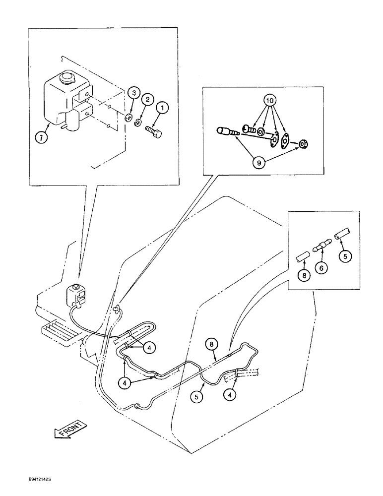 Схема запчастей Case 9010B - (4-032) - WINDSHIELD WASHER (04) - ELECTRICAL SYSTEMS