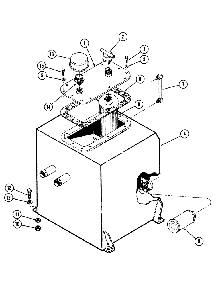 Схема запчастей Case 40 - (204) - HYDRAULIC OIL TANK AND RELATED PARTS (35) - HYDRAULIC SYSTEMS