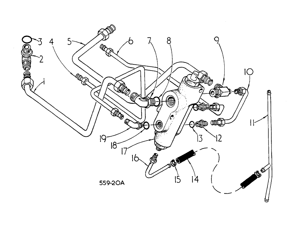 Схема запчастей Case 3400 - (083) - SELF LEVELING VALVE AND TUBING (35) - HYDRAULIC SYSTEMS