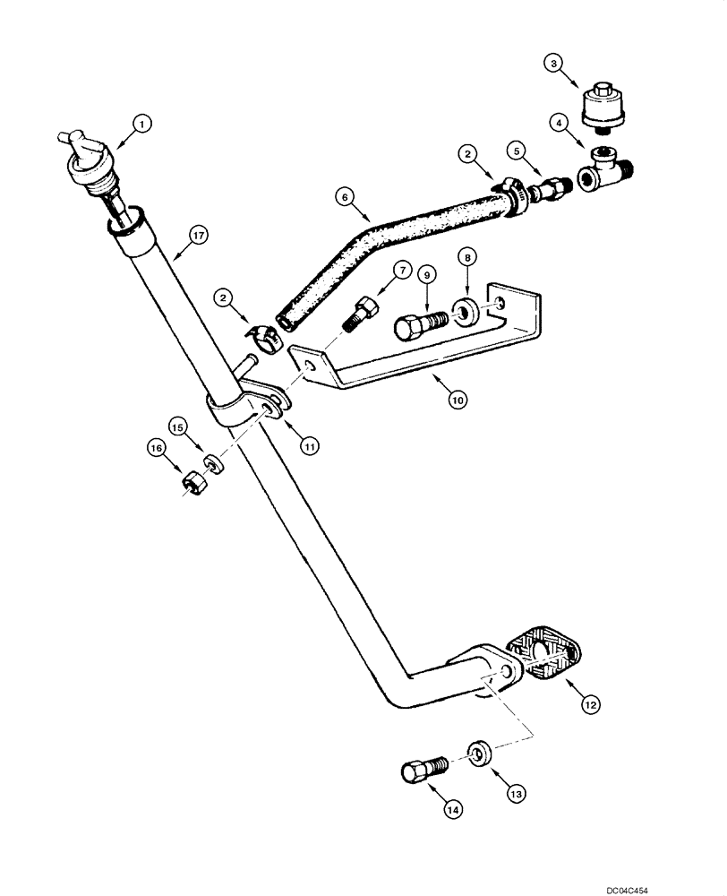 Схема запчастей Case 845 - (06.06[00]) - TRANSMISSION DIPSTICK (06) - POWER TRAIN