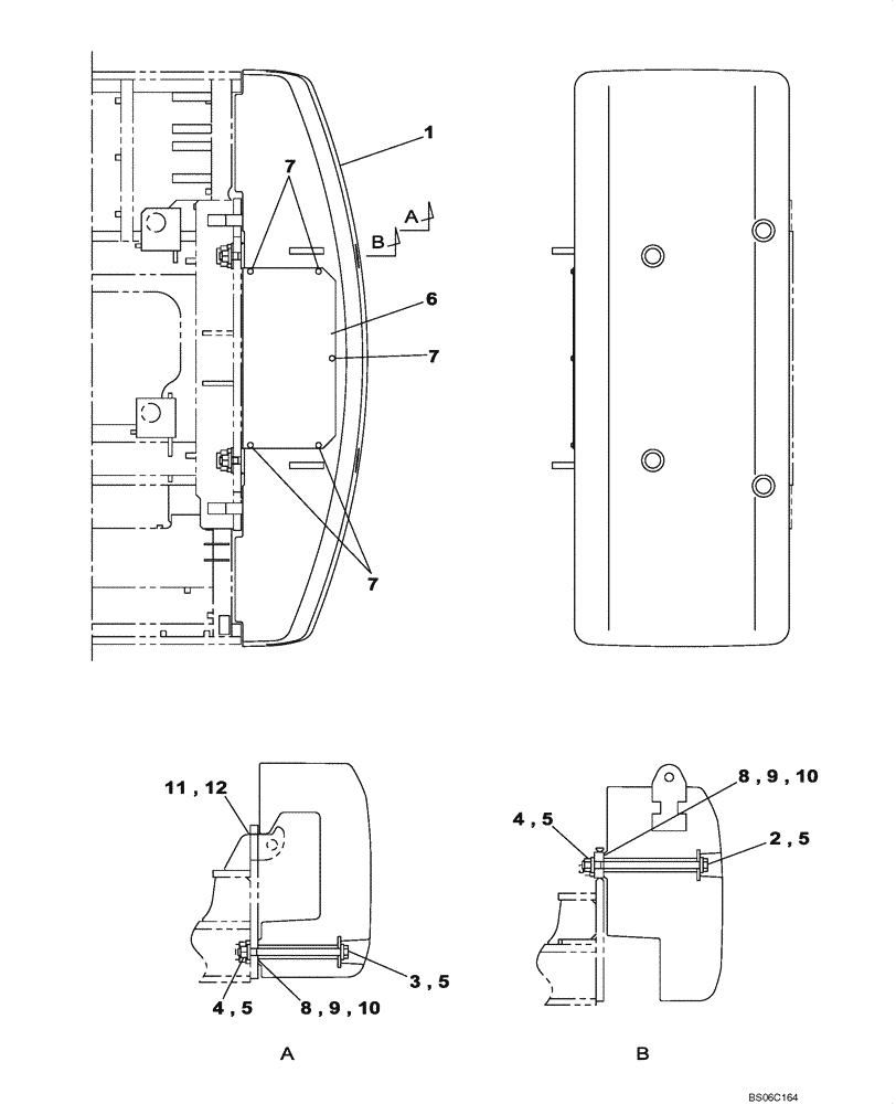 Схема запчастей Case CX700 - (09-004-00[01]) - COUNTERWEIGHT - SOUNDPROOFING (09) - CHASSIS/ATTACHMENTS