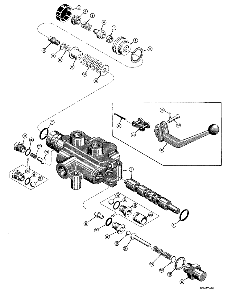 Схема запчастей Case 420C - (158) - D27049 HYDRAULIC CONTROL VALVE (07) - HYDRAULIC SYSTEM