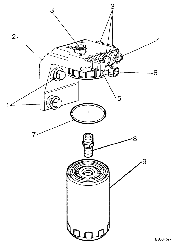 Схема запчастей Case 1150K - (03-10) - FUEL FILTER (03) - FUEL SYSTEM