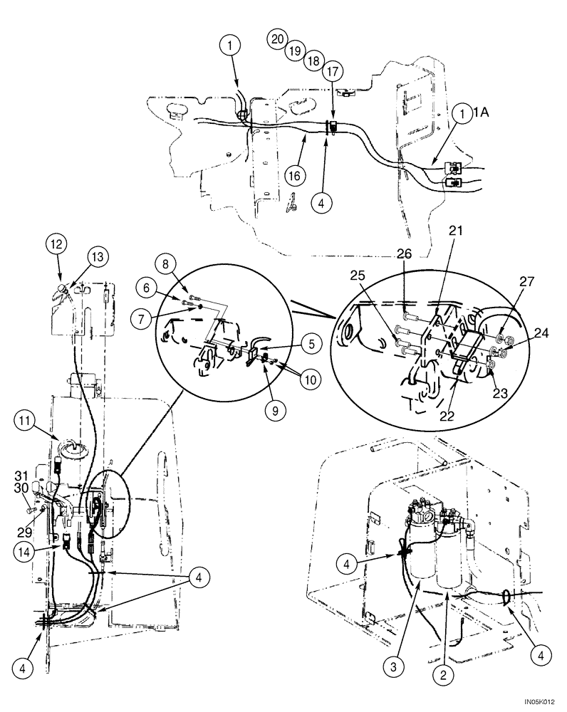 Схема запчастей Case 1150H_IND - (04-13) - HARNESSES - FRONT AND REAR (04) - ELECTRICAL SYSTEMS