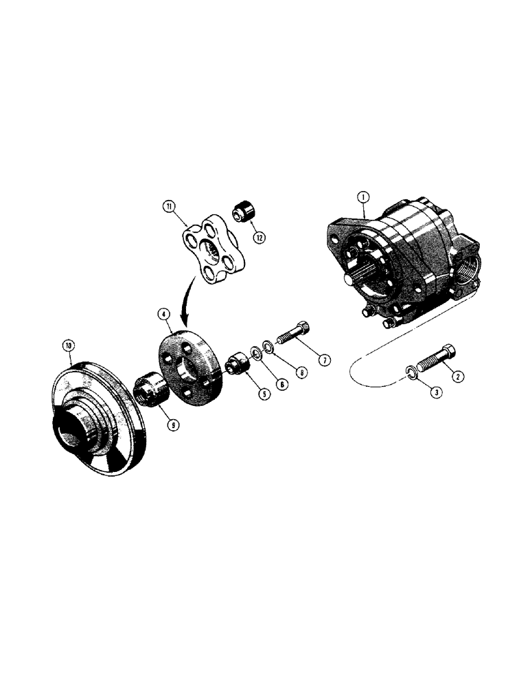 Схема запчастей Case 350 - (178) - PUMP DRIVE (07) - HYDRAULIC SYSTEM