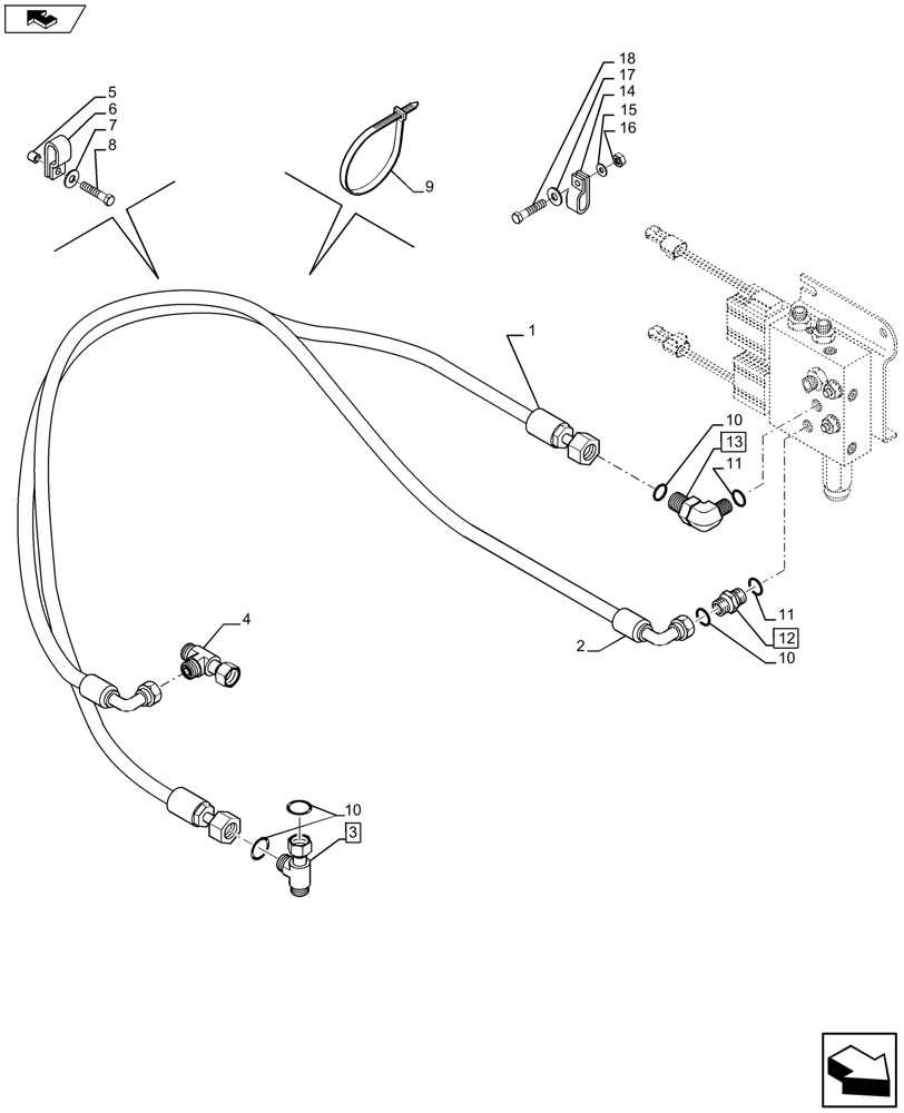 Схема запчастей Case 580SN WT - (35.726.2502) - COUPLER VALVES FOR FOR PILOT CONTROLS (35) - HYDRAULIC SYSTEMS