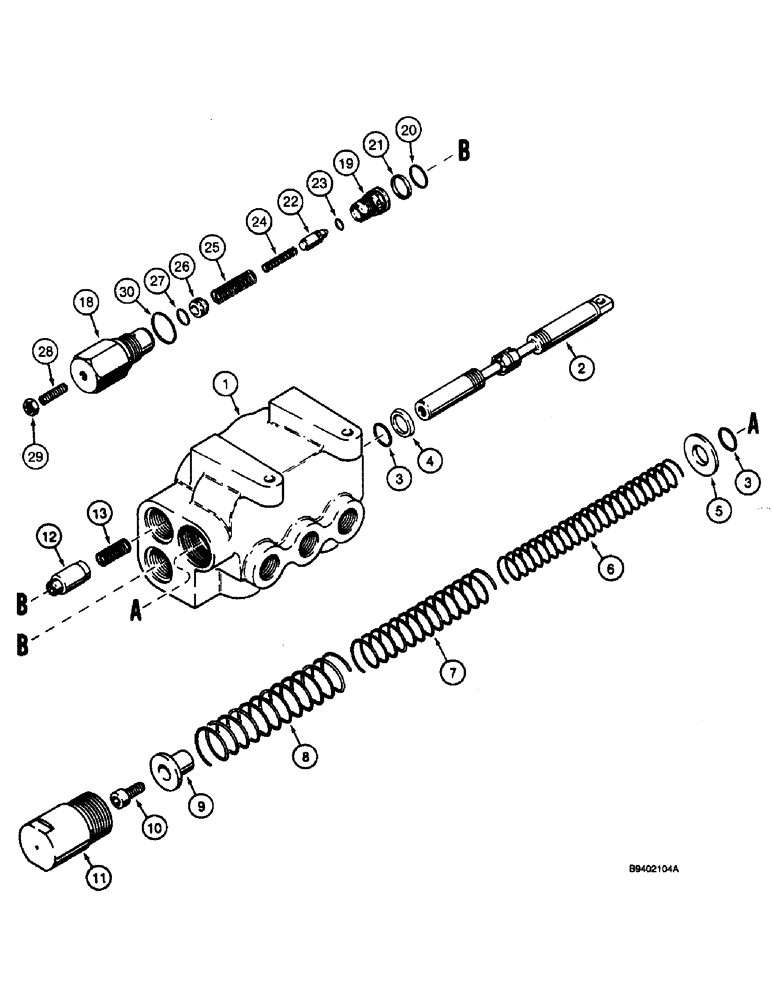 Схема запчастей Case 590 - (8-095A) - BACKHOE SWING SEQUENCE VALVE (08) - HYDRAULICS