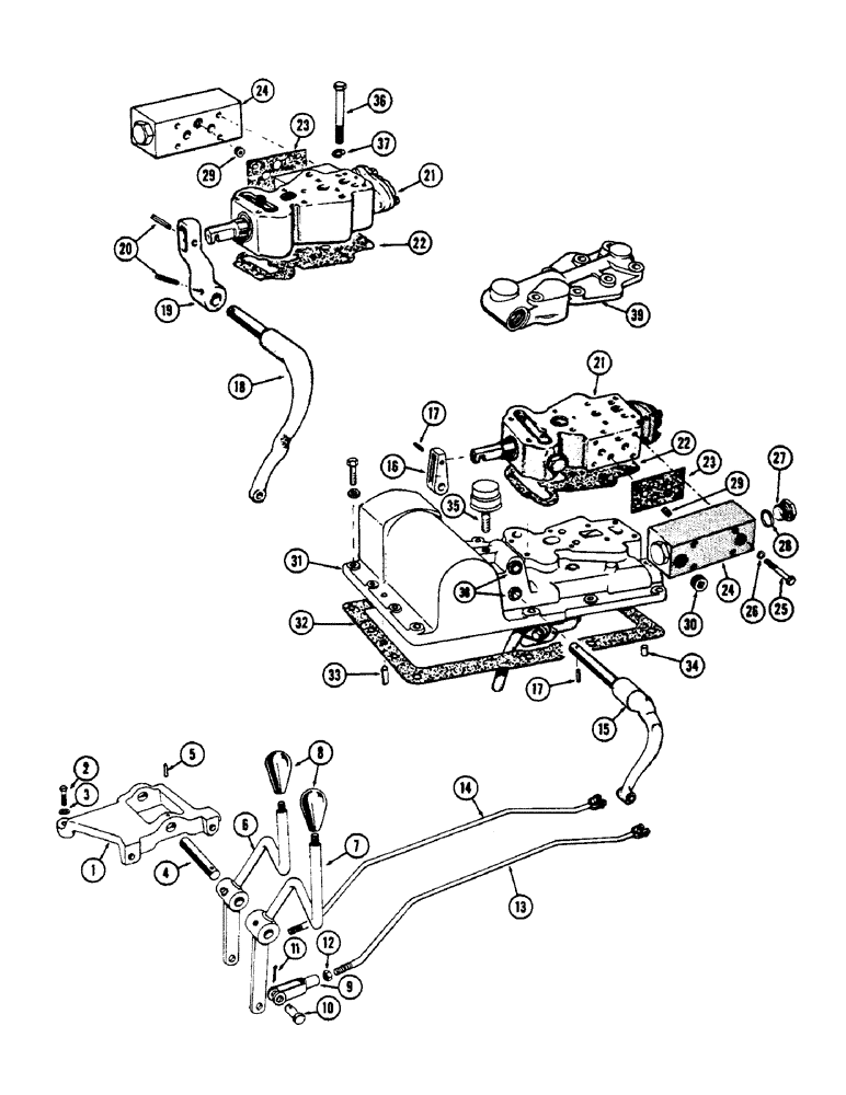 Схема запчастей Case 530CK - (134) - REMOTE HYDRAULIC CONTROLS STANDARD CLUTCH (35) - HYDRAULIC SYSTEMS