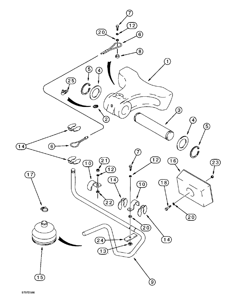 Схема запчастей Case 590SL - (9-042) - BOOM LATCH (09) - CHASSIS/ATTACHMENTS