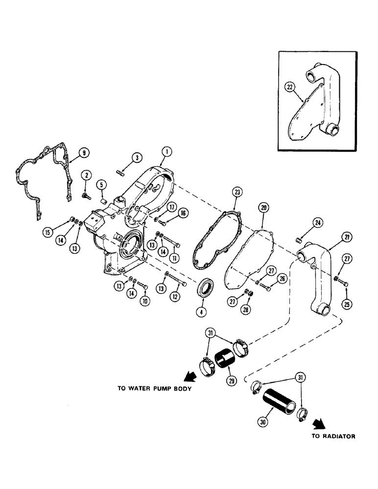 Схема запчастей Case 580B - (012) - TIMING GEAR COVER, (188) DIESEL ENGINE, 1ST USED ENG. SER. NO. 2728315 (02) - ENGINE