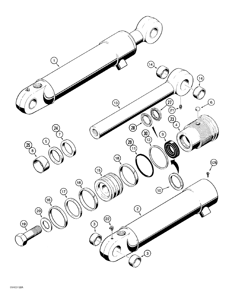 Схема запчастей Case 480F - (8-126) - G101190 AND G101191 LOADER CLAM CYLINDERS (08) - HYDRAULICS