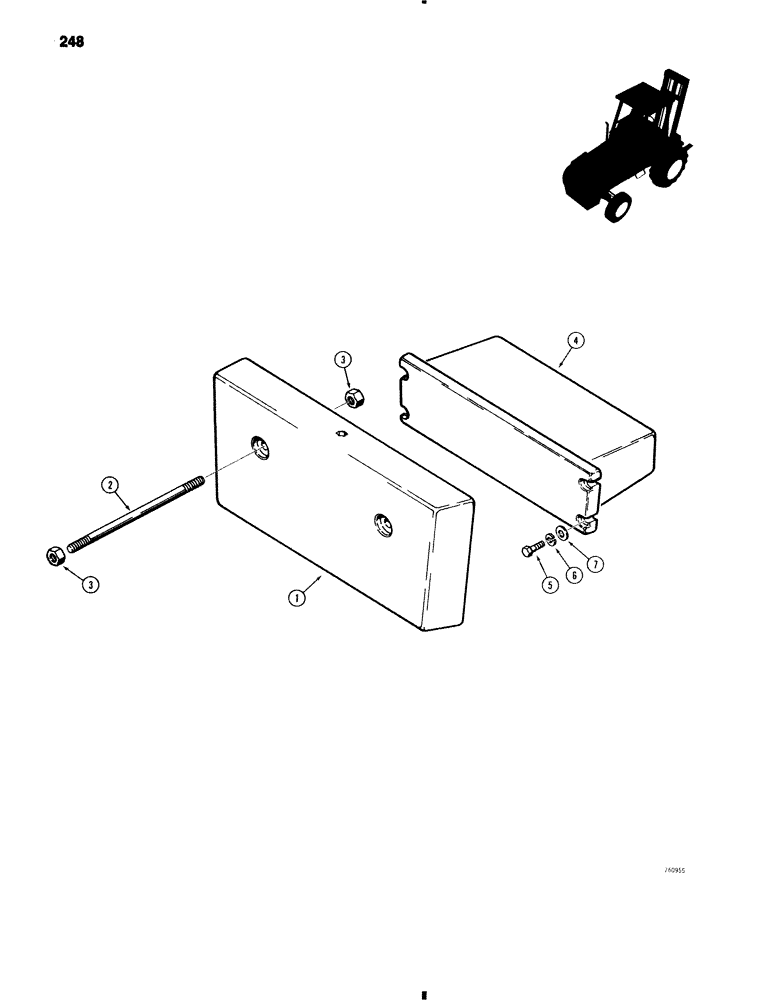 Схема запчастей Case 584C - (248) - REAR COUNTERWEIGHTS (39) - FRAMES AND BALLASTING