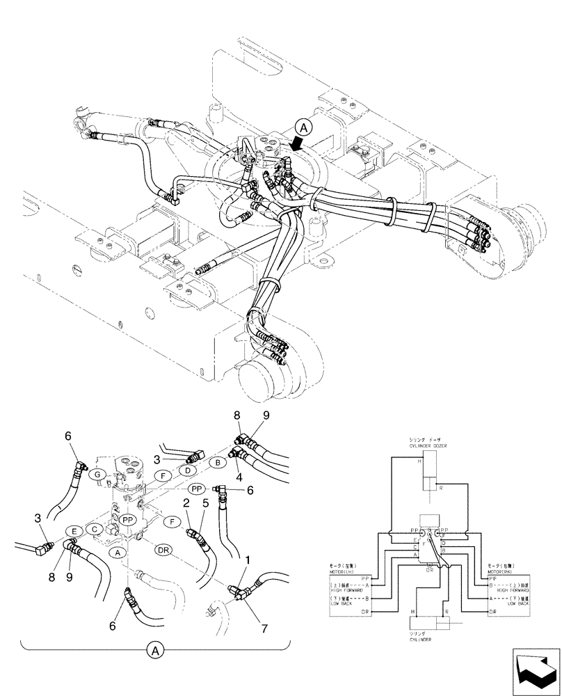 Схема запчастей Case CX17B - (02-013) - HYD LINES, SWIVEL (35) - HYDRAULIC SYSTEMS