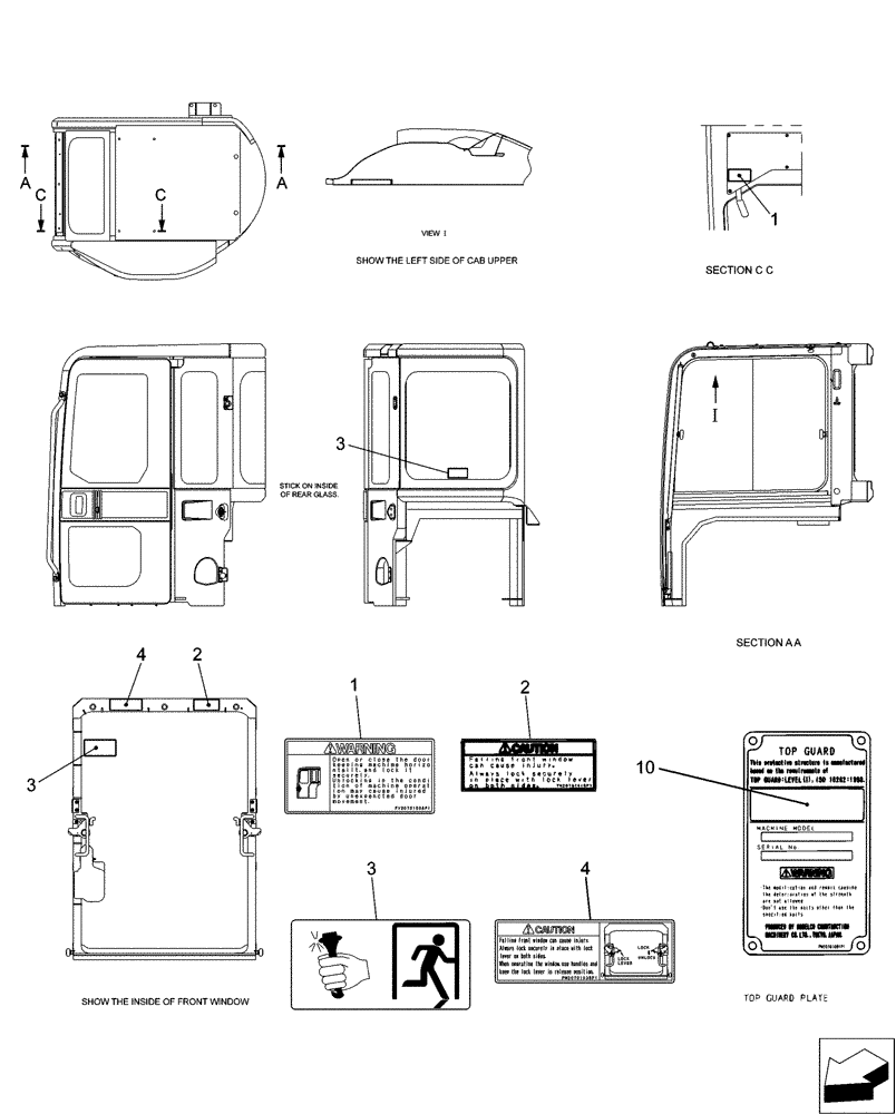 Схема запчастей Case CX50B - (06-012) - NAME PLATE INSTAL, CAB (90) - PLATFORM, CAB, BODYWORK AND DECALS