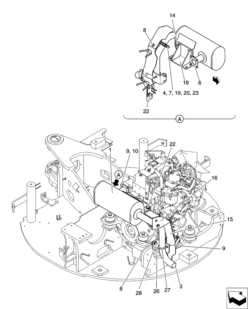 Схема запчастей Case CX31B - (01-016[00]) - MUFFLER ASSY (10) - ENGINE