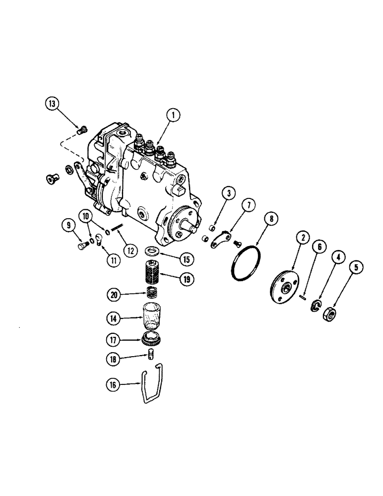 Схема запчастей Case 680CK - (036) - FUEL INJECTION PUMP, (301B) DIESEL ENGINE (10) - ENGINE