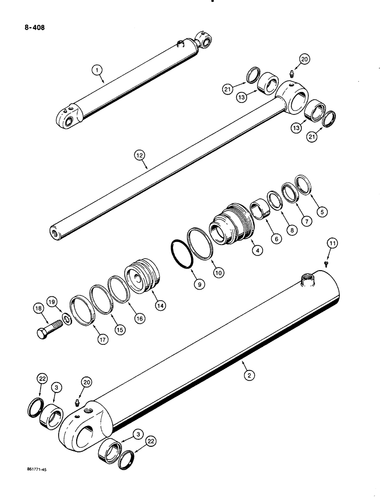 Схема запчастей Case 580K - (08-408) - LOADER LIFT CYLINDERS (08) - HYDRAULICS