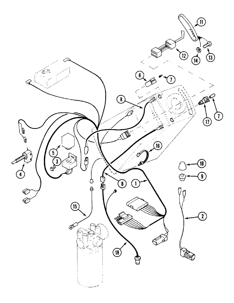 Схема запчастей Case 580SK - (4-10) - FRONT CONSOLE WIRING HARNESS (04) - ELECTRICAL SYSTEMS