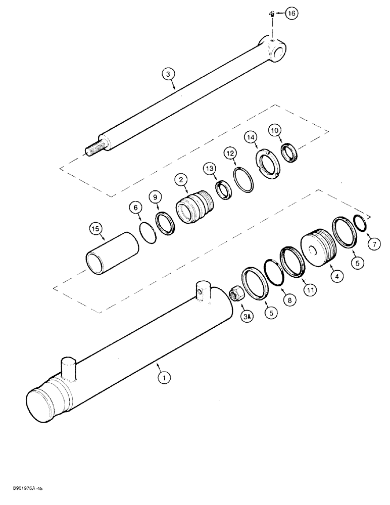 Схема запчастей Case 1818 - (8-24) - LOADER LIFT CYLINDER P/N D136838 (08) - HYDRAULICS