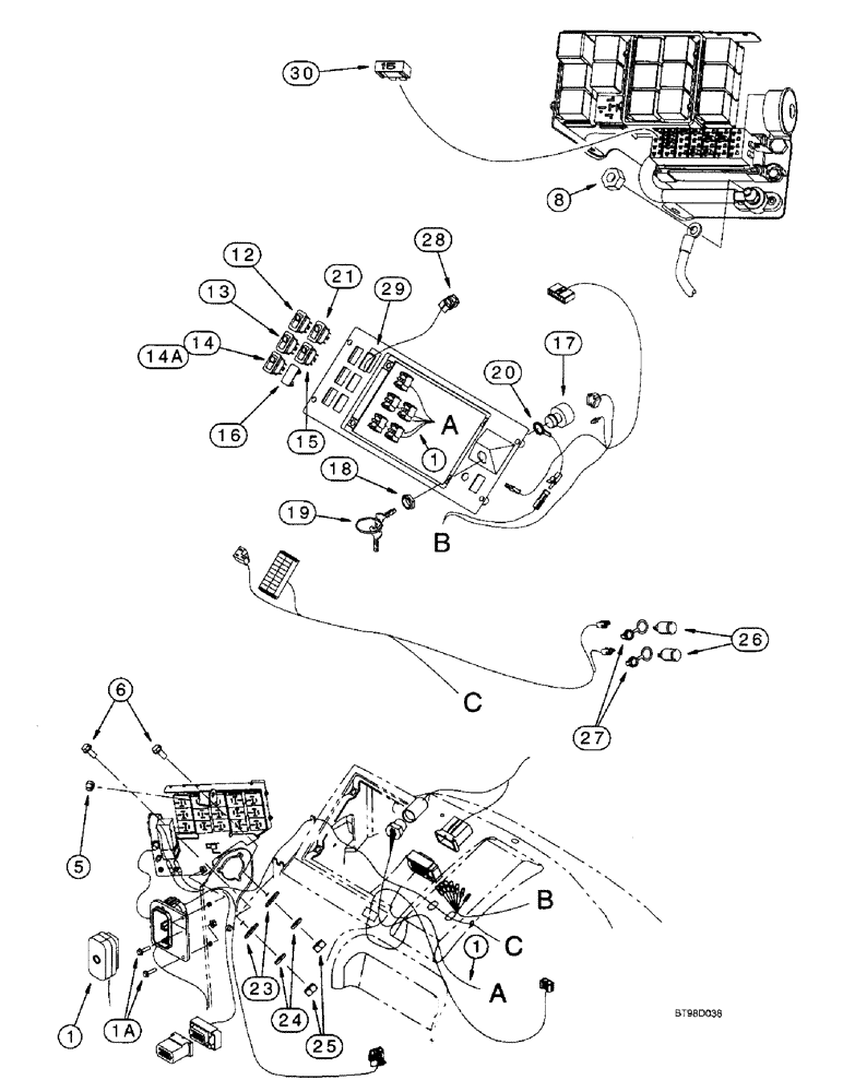 Схема запчастей Case 590SL - (4-20) - SIDE CONSOLE INSTRUMENT HARNESS AND CONNECTIONS (04) - ELECTRICAL SYSTEMS