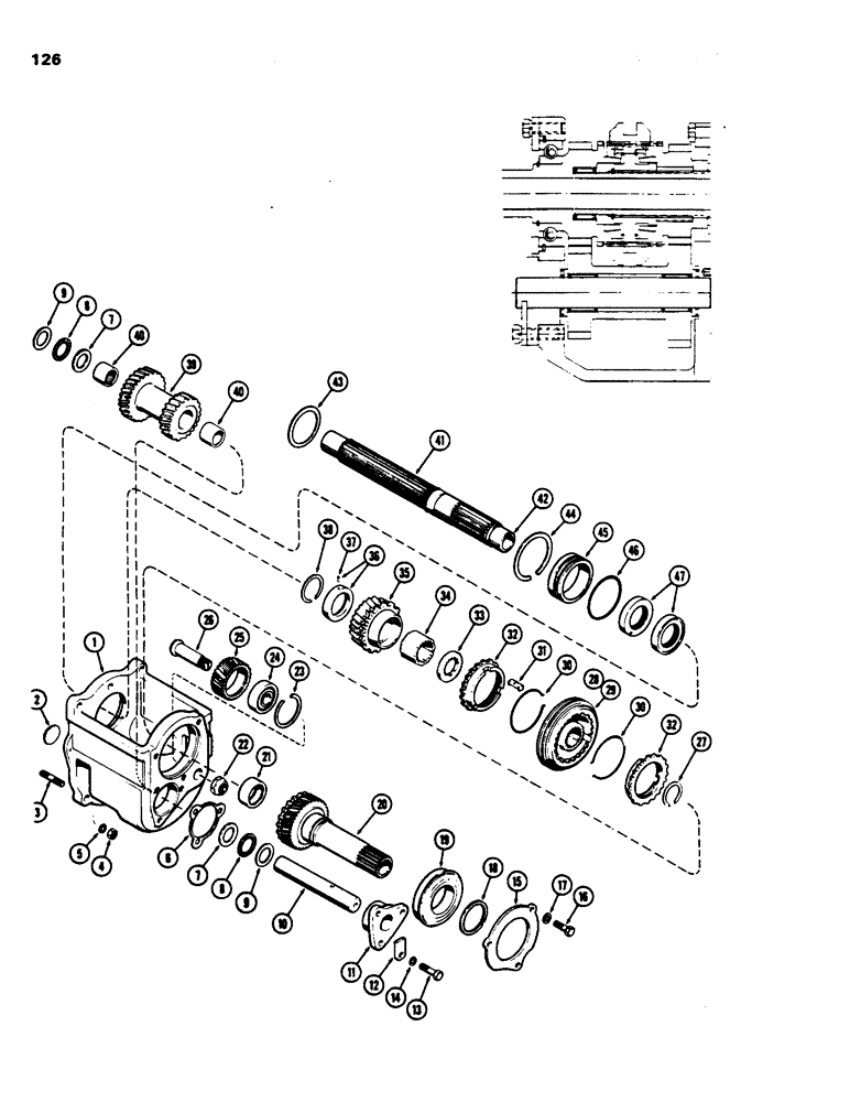 Схема запчастей Case 480B - (126) - FOUR-SPEED SHUTTLE GEAR BOX 