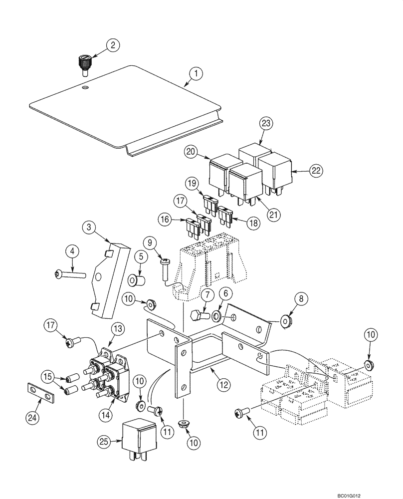 Схема запчастей Case 70XT - (04-13) - FUSE AND RELAY - MAIN (04) - ELECTRICAL SYSTEMS