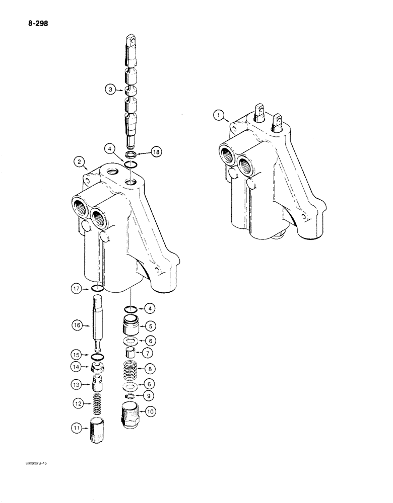 Схема запчастей Case 780C - (8-298) - STABILIZER CONTROL VALVE (08) - HYDRAULICS