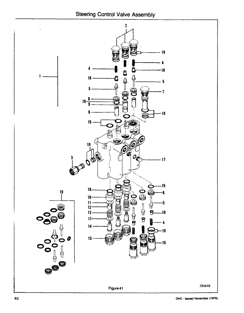 Схема запчастей Case DH5 - (082) - STEERING CONTROL VALVE ASSEMBLY (41) - STEERING