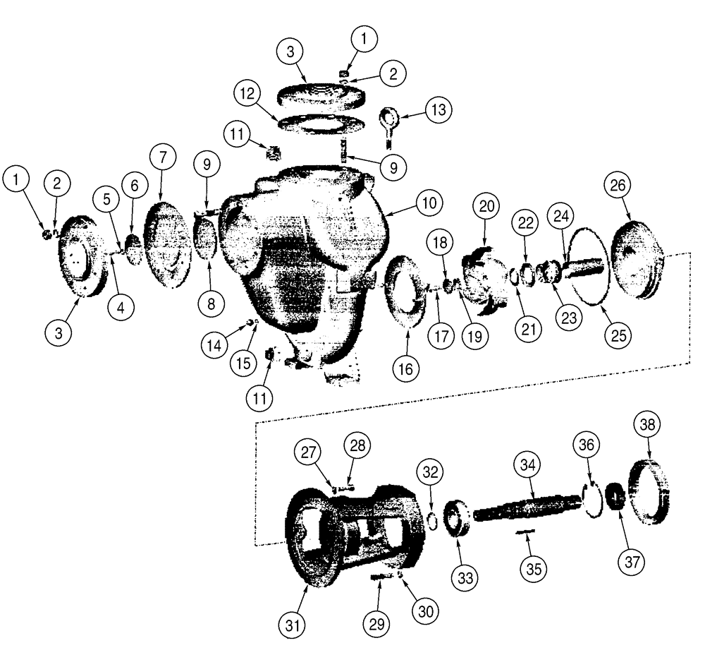 Схема запчастей Case BPG335 - (09-46) - SKID, 24 HORSEPOWER ENGINE PUMP ASSY 