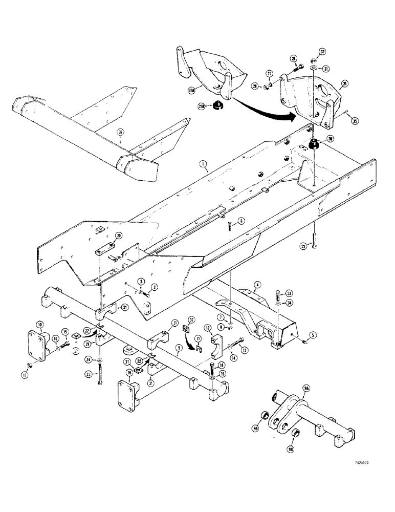 Схема запчастей Case 475 - (276) - MAIN FRAME AND CROSSMEMBERS (39) - FRAMES AND BALLASTING