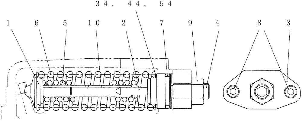 Схема запчастей Case CX36B - (HC405-01[1]) - SPRING ASSEMBLY (35) - HYDRAULIC SYSTEMS