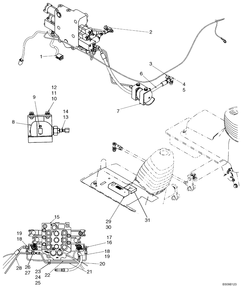 Схема запчастей Case 445CT - (08-12[1]) - HYDRAULICS - ATTACHMENT (MODELS WITH PILOT CONTROL) (08) - HYDRAULICS